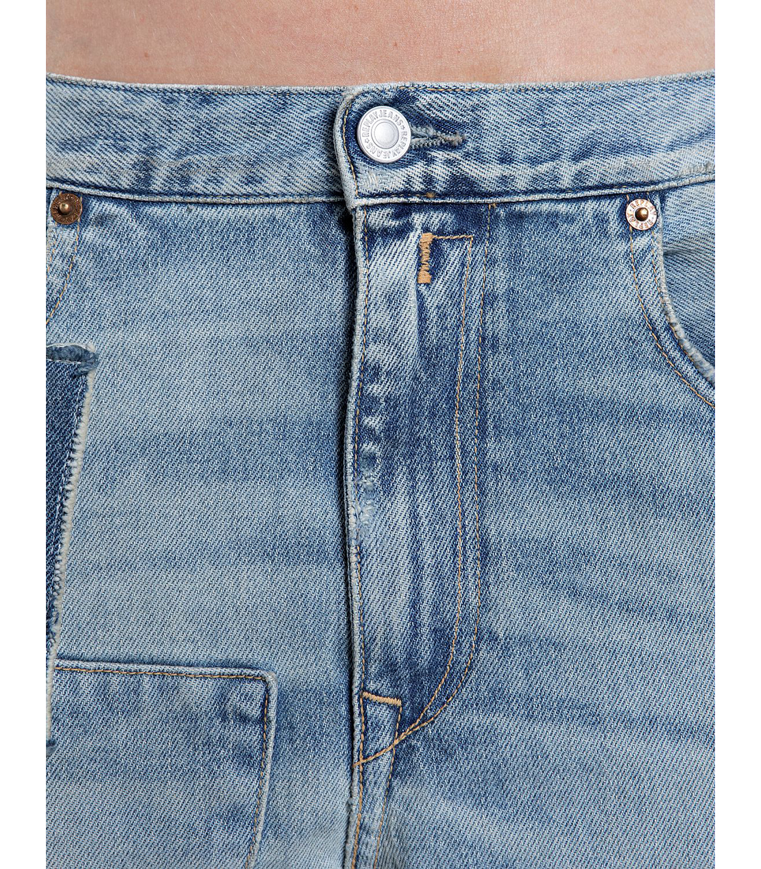 リラックスストレートHALIA ブロークンリペアデニム 詳細画像 ライトブルー 5